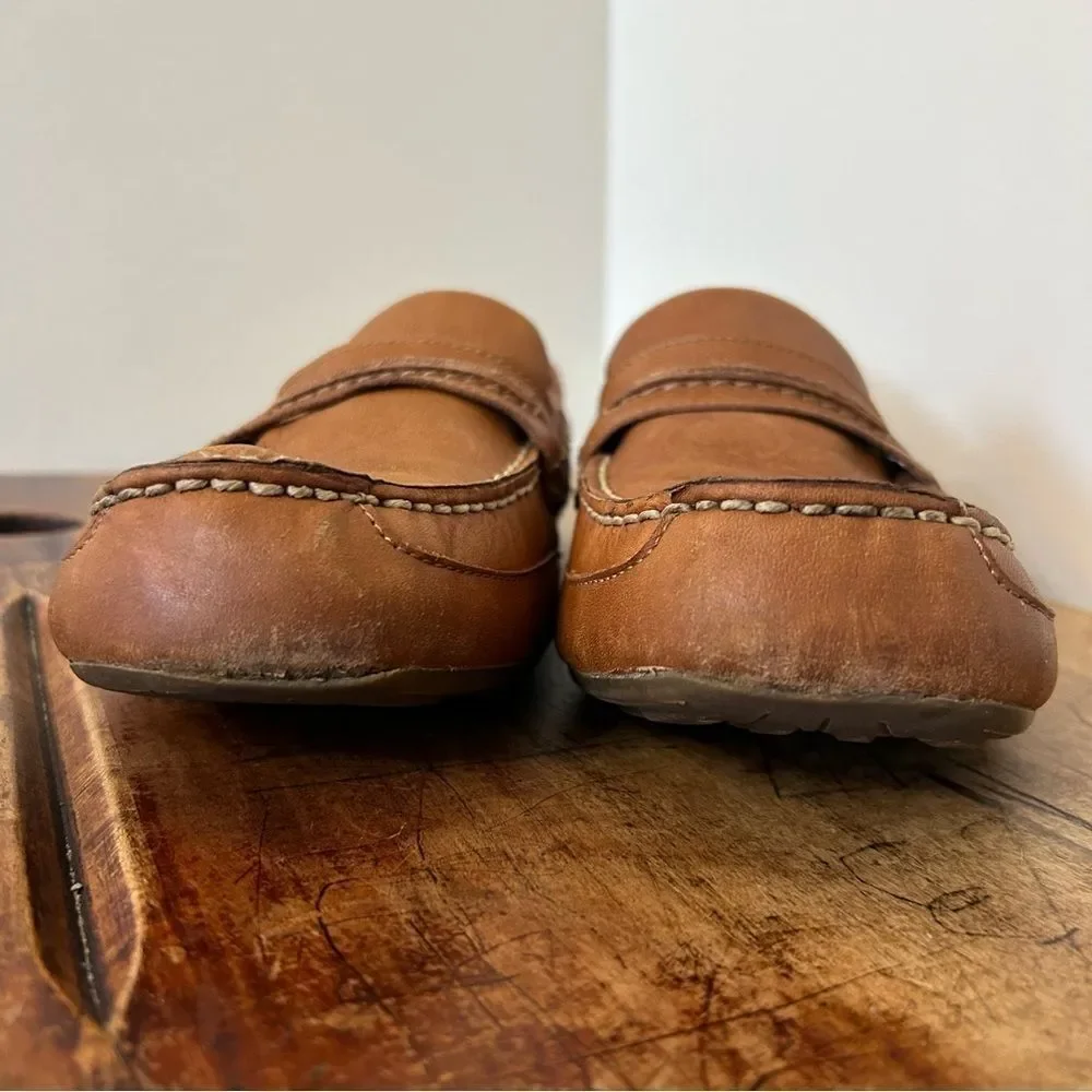 Sperry Topsider Brown Leather Loafer Shoes Men's 9.5 Deck Shoes Preppy Boardwalk